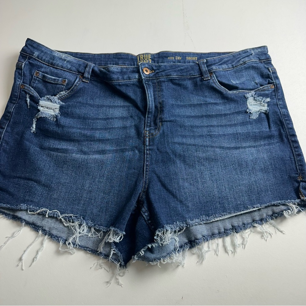 True craft women’s size 24W cut‎ off denim stretch shorts
